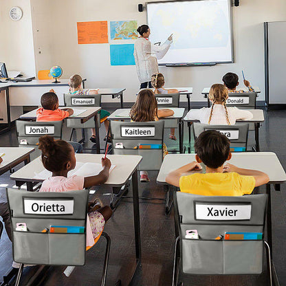 ANZORG Chairback Buddy Pocket Chart Classroom Organizer Grey 12 Pack