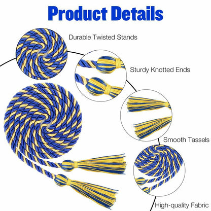 Slergut White Graduation Cords 67" Long Tassels Honor Accessories
