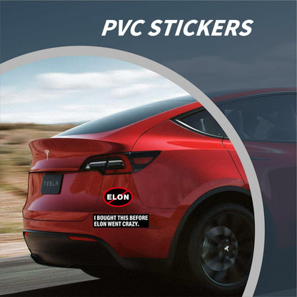 Generic 6PCS Waterproof Elliptical No Elon Window Bumper Stickers Black White