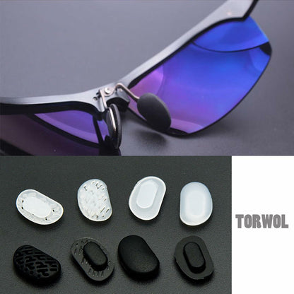 TORWOL 5 Pairs Silicone Glasses Nose Pads Push-in Anti-Slip Black Replacement