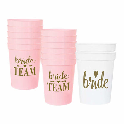 [Like New] LADY&HOME Plastic Party Cups 16oz Reusable 15 Pack White Wedding
