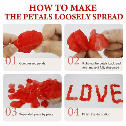 [Like New] LSVGSAK Romantic LED Candle Lights & 1000pcs Red Rose Petals Set