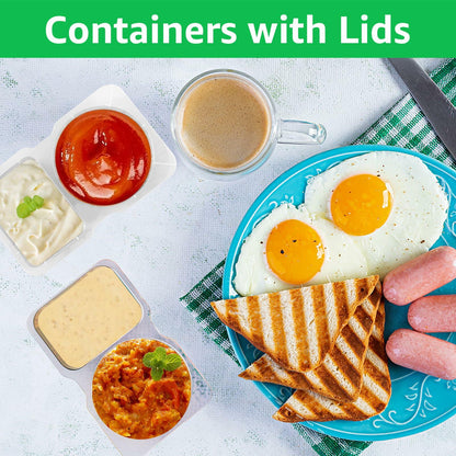 [Like New] PIRTA Double Compartment Condiment Containers with Lids 16 PCS Plastic