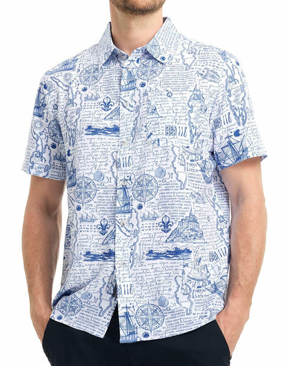 M MAELREG Men’s Floral Button Down Shirt Casual Summer Beach Cruise Top