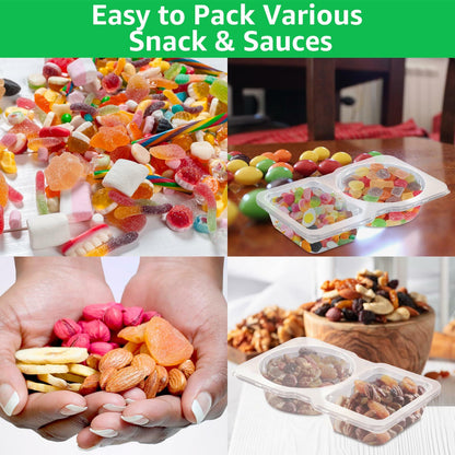 [Like New] PIRTA Double Compartment Condiment Containers with Lids 16 PCS Plastic