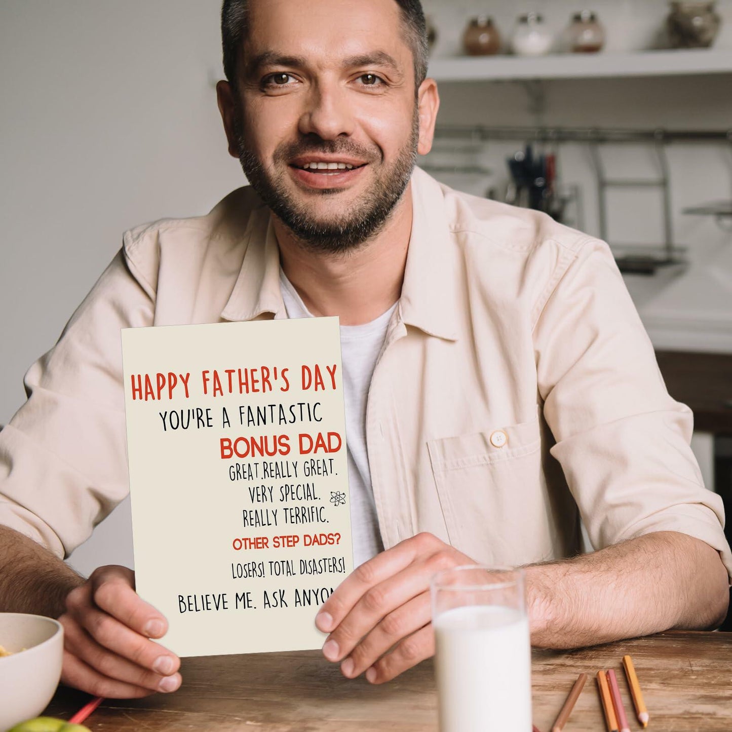 Missonemi Funny Fathers Day Card Gift for Dad Vintage MS366