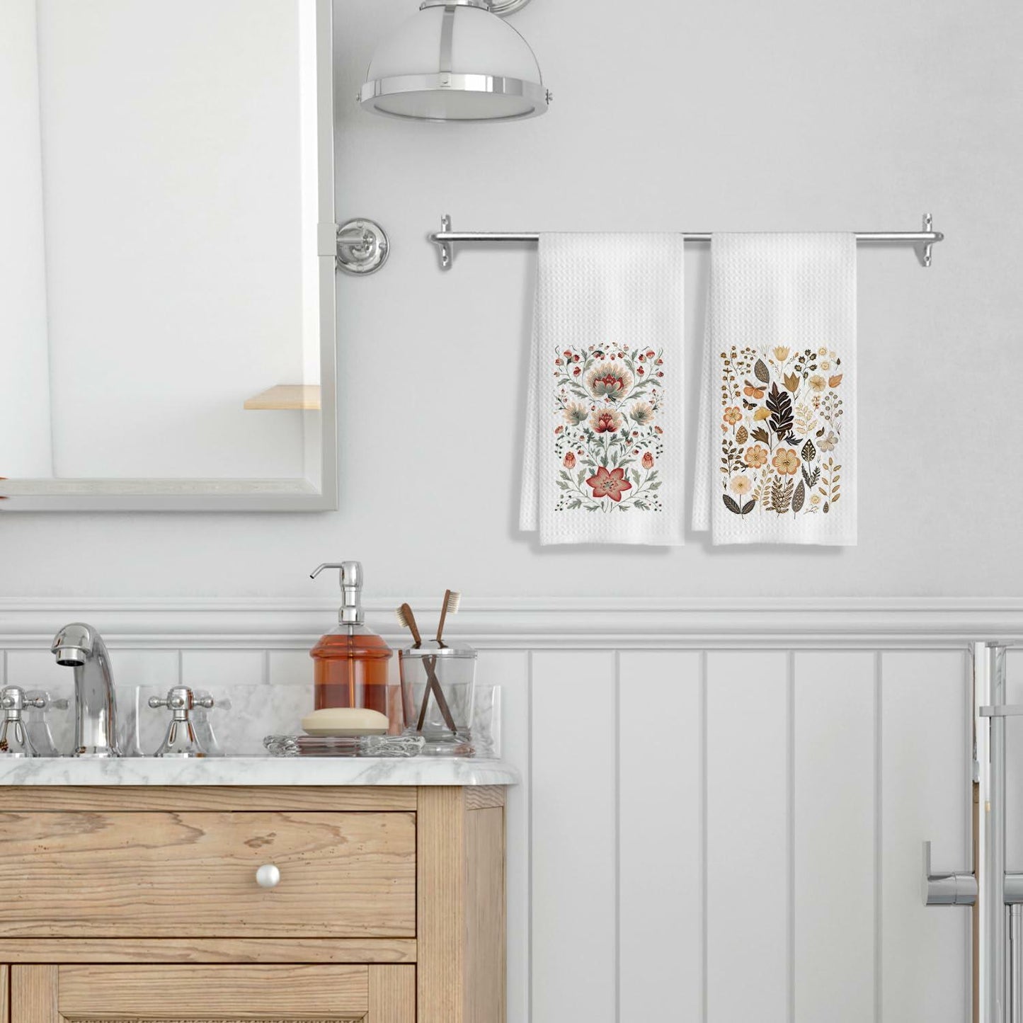 COWEB Pink Cheetah Decorative Hand Towels Set of 2 16x24 Inches