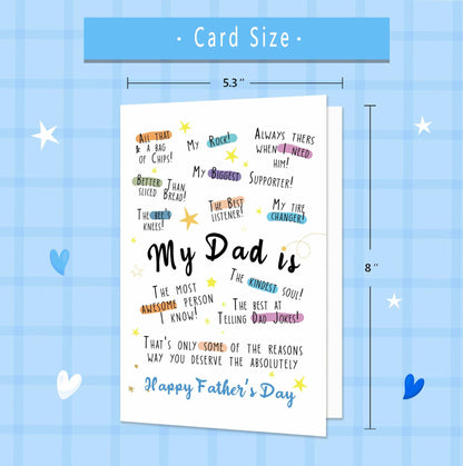 IDU Funny Fathers Day Card for Dad Humorous Gift from Kids Color ZN169