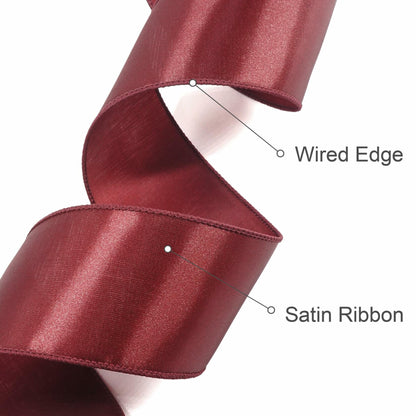 Traico 1.5" Navy Blue Satin Wired Ribbon 20 Yards for Christmas Wedding