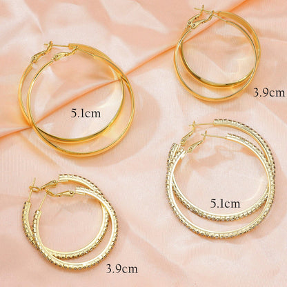 fcaylo 925 Sterling Silver Gold Hypoallergenic Lightweight Hoop Earrings 40mm