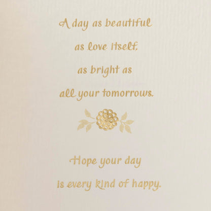 Hallmark Wedding Card Mr. & Mrs. Elegant Design with Envelope