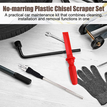 Tallew 2 Pcs Tire Valve Stem Puller & Scraper Tool Set with Rubber Boot