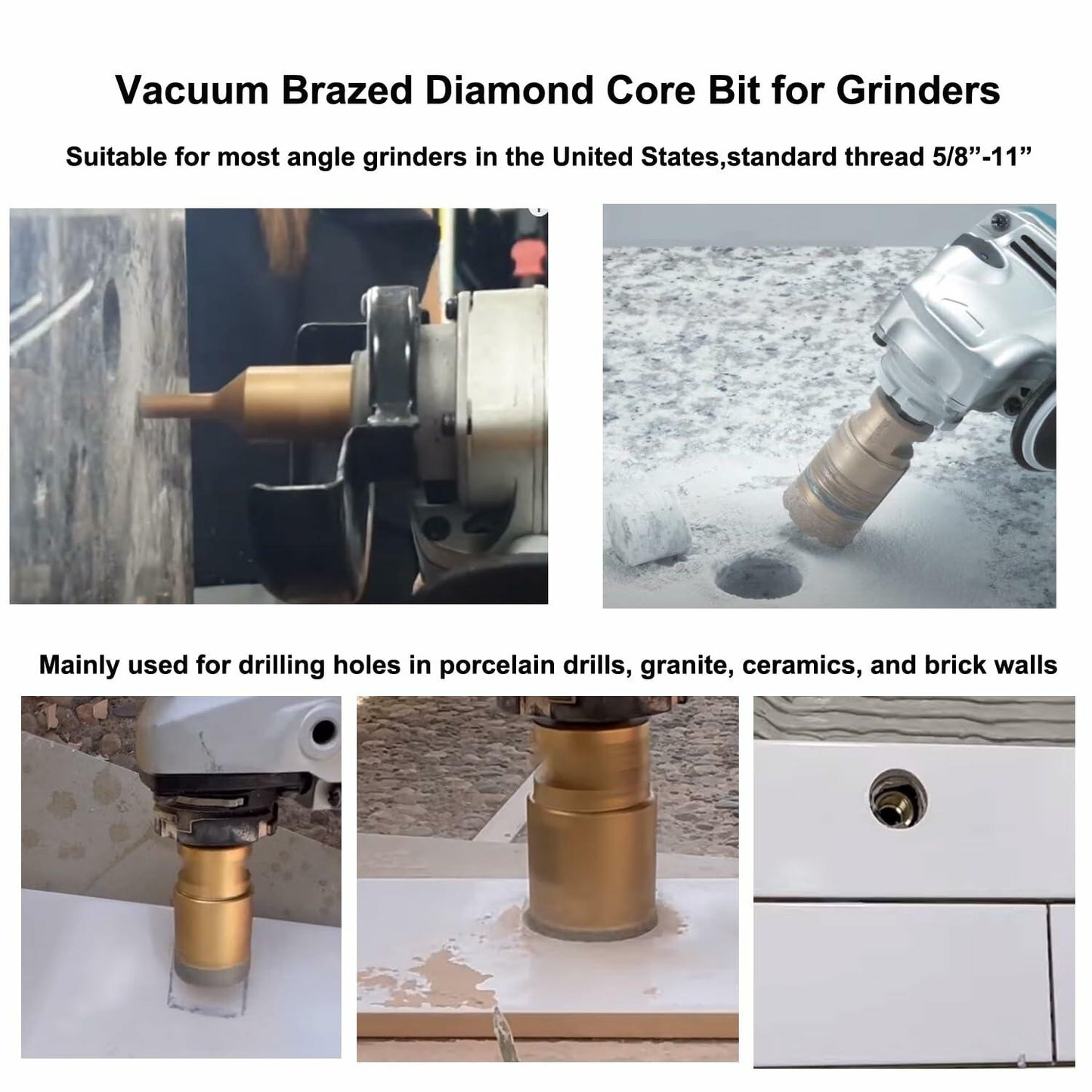 JIECHENG 1" Diamond Hole Saw 25mm Gold for Granite Quartzite Marble Concrete