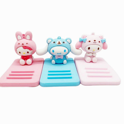 Sicpfuj Cute Phone Stand Desk Cell Phone Holder Blue Polyvinyl Chloride