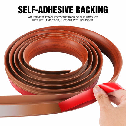 BNELL Floor Transition Strip PVC Self Adhesive 9.84FT Red Teak Wood Grain