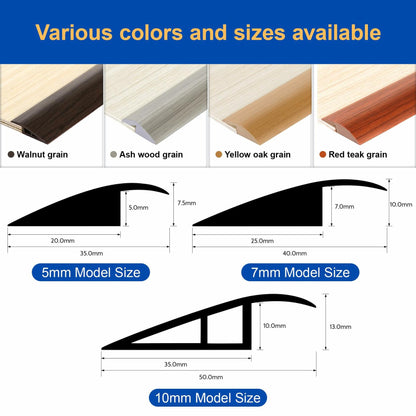 BNELL Floor Transition Strip PVC Self Adhesive 9.84FT Red Teak Wood Grain