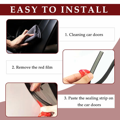 CXCCOI 16.4Ft Automotive Weather Stripping Car Door Seal Strip Black
