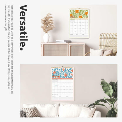EYROZILL 2025 Wall Calendar Planner Spiral Bound 12x17 Marble Jul25-Dec26