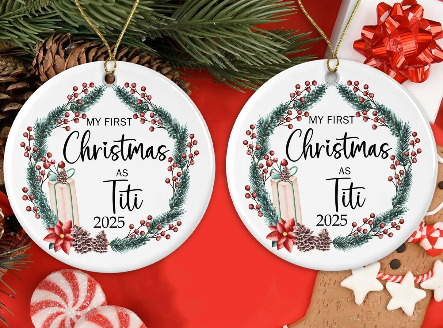 AnhTram97 My First Christmas As Titi 2025 Ornament Ceramic White Both Sides