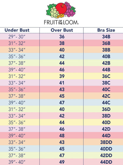 Fruit of the Loom Womens Wirefree Cotton Bralette Black/White/Sand Size 3XL