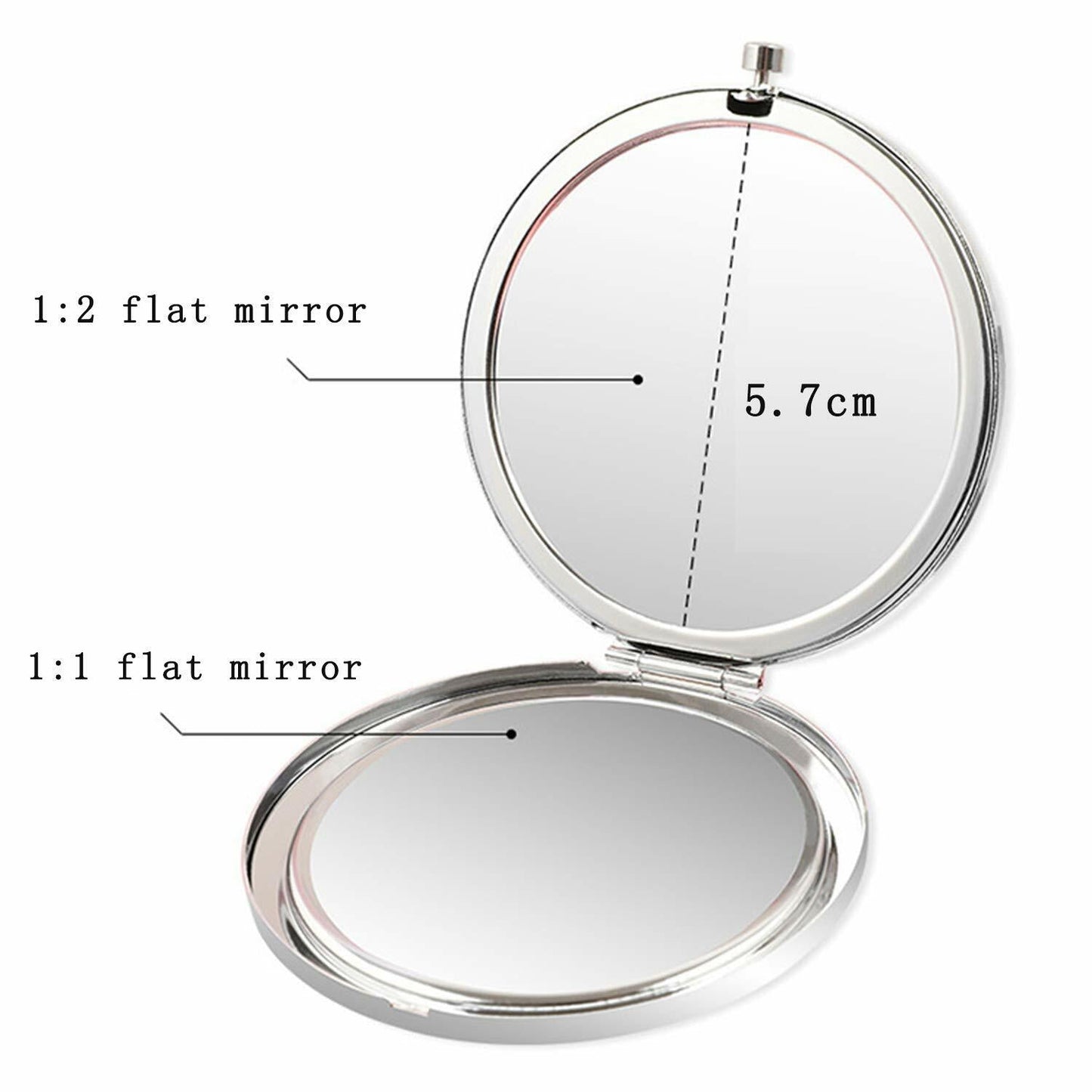 COFOZA Stainless Steel Rose Gold Compact Travel Makeup Mirror Classic Style