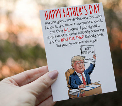 HOMEVAGE Fathers Day Card Funny Quote Folded 5x7in Red Envelope