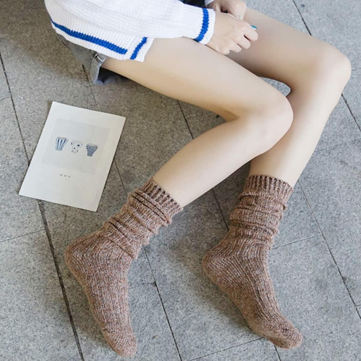 TINTAO Women Winter Wool Cable Knit Knee High Boot Socks 3 Pairs Size 5-11 A06