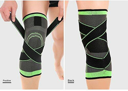 ASOONYUM Knee Sleeve Compression Support Joint Pain Relief Green Single Size XL