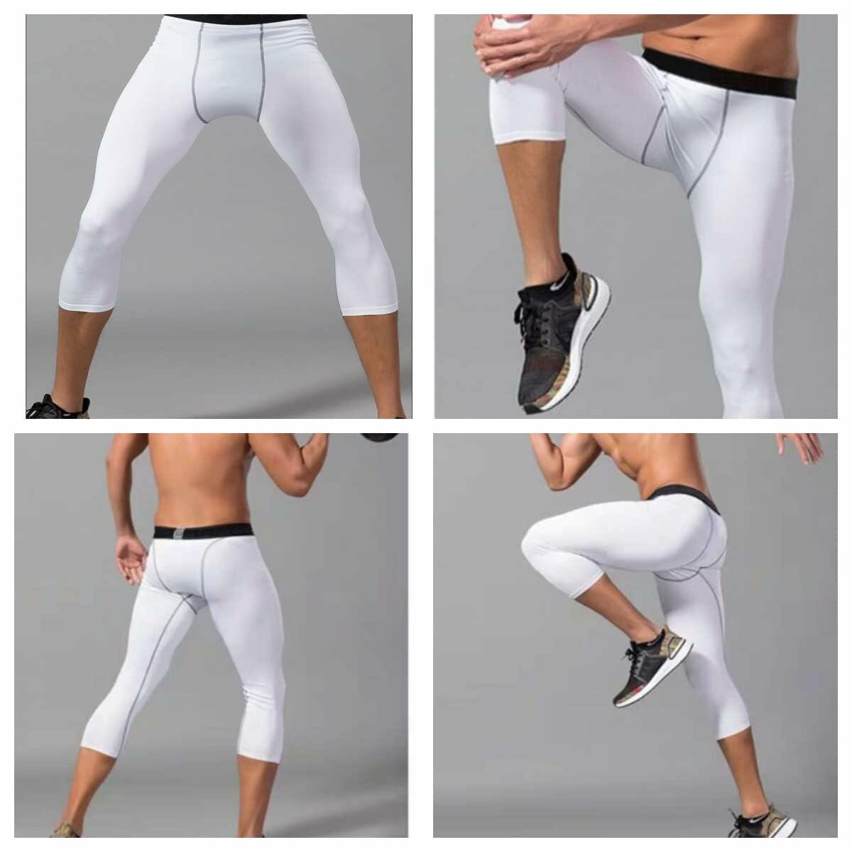 Smatstyle Men's 3/4 Compression Athletic Capri Leggings Size M
