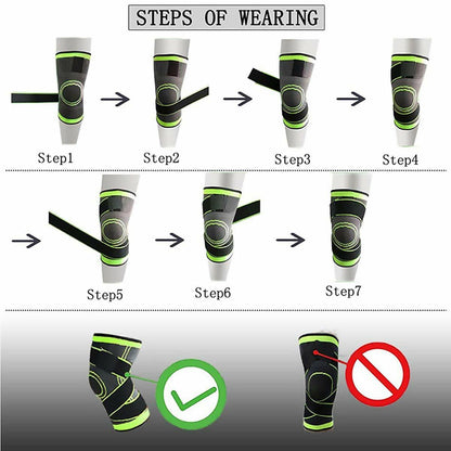 ASOONYUM Knee Sleeve Compression Support Joint Pain Relief Green Single Size XL