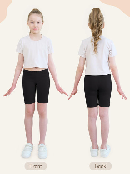 HoeVou Girls Cotton Cartwheel Biker Bermuda Shorts 4 Pack Multi-Color Size 5-6X