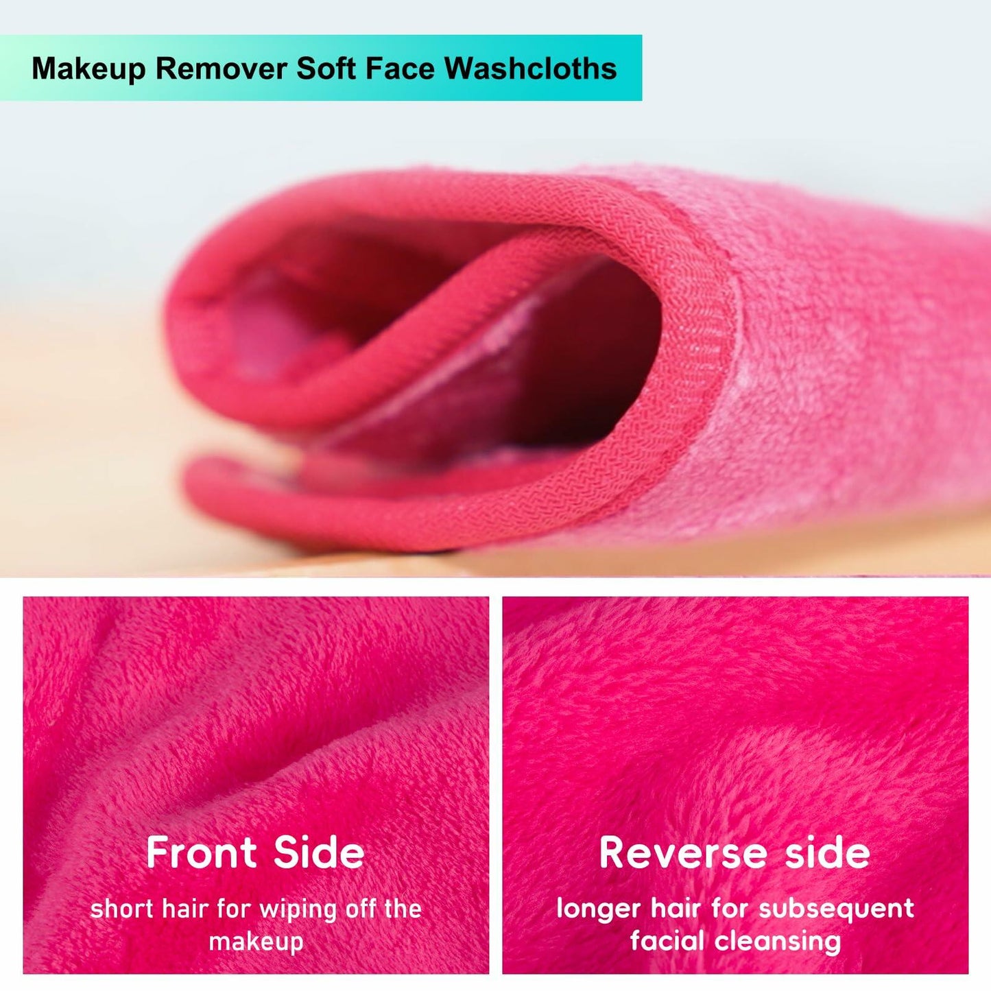 PleasingCare Makeup Remover Cloth Cleansing Towel Chemical Free 3 Count Rosy