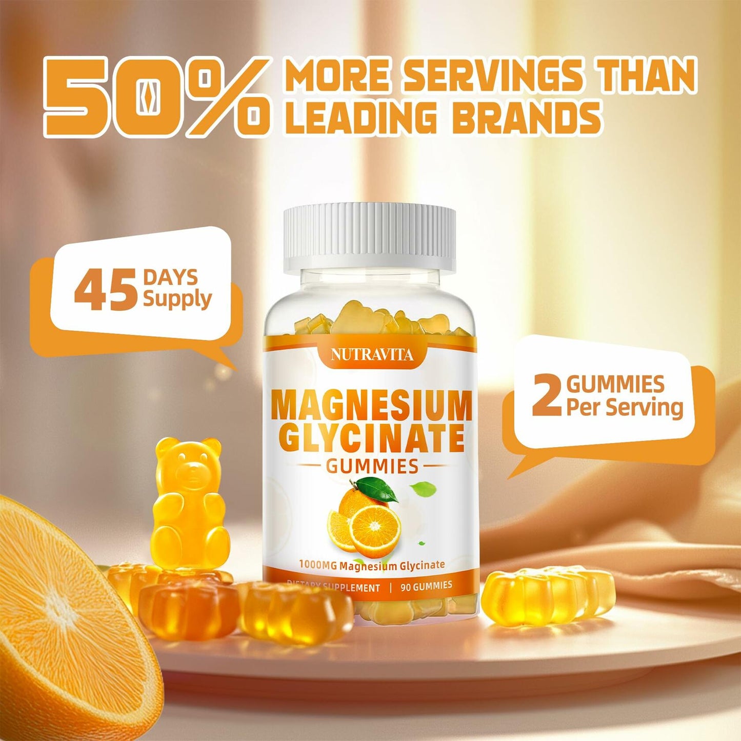 BESTBY09/26 Nutravita Magnesium Glycinate Gummies 1000mg L-Threonate VitD B6