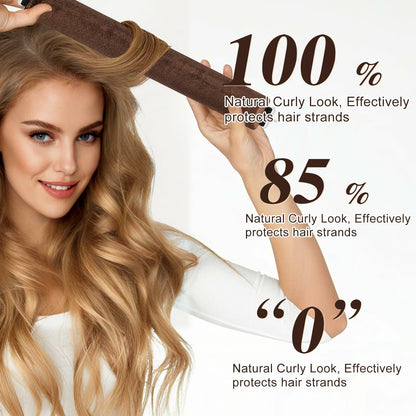 nunflue Heatless Hair Curlers Soft Overnight Set Brown 4Pcs with Silk Scarf