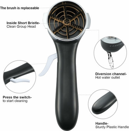 LANLYSEN 58mm Grouphead Brush Metal Black for E61 ECM Rocket Sanremo VBM