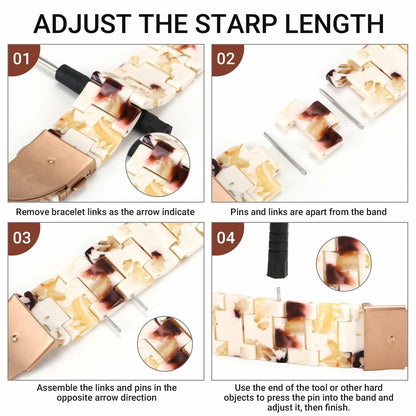 MAIRUI Resin Watch Band for Apple Watch 49/45/44/42mm Slim Strap Nougat White