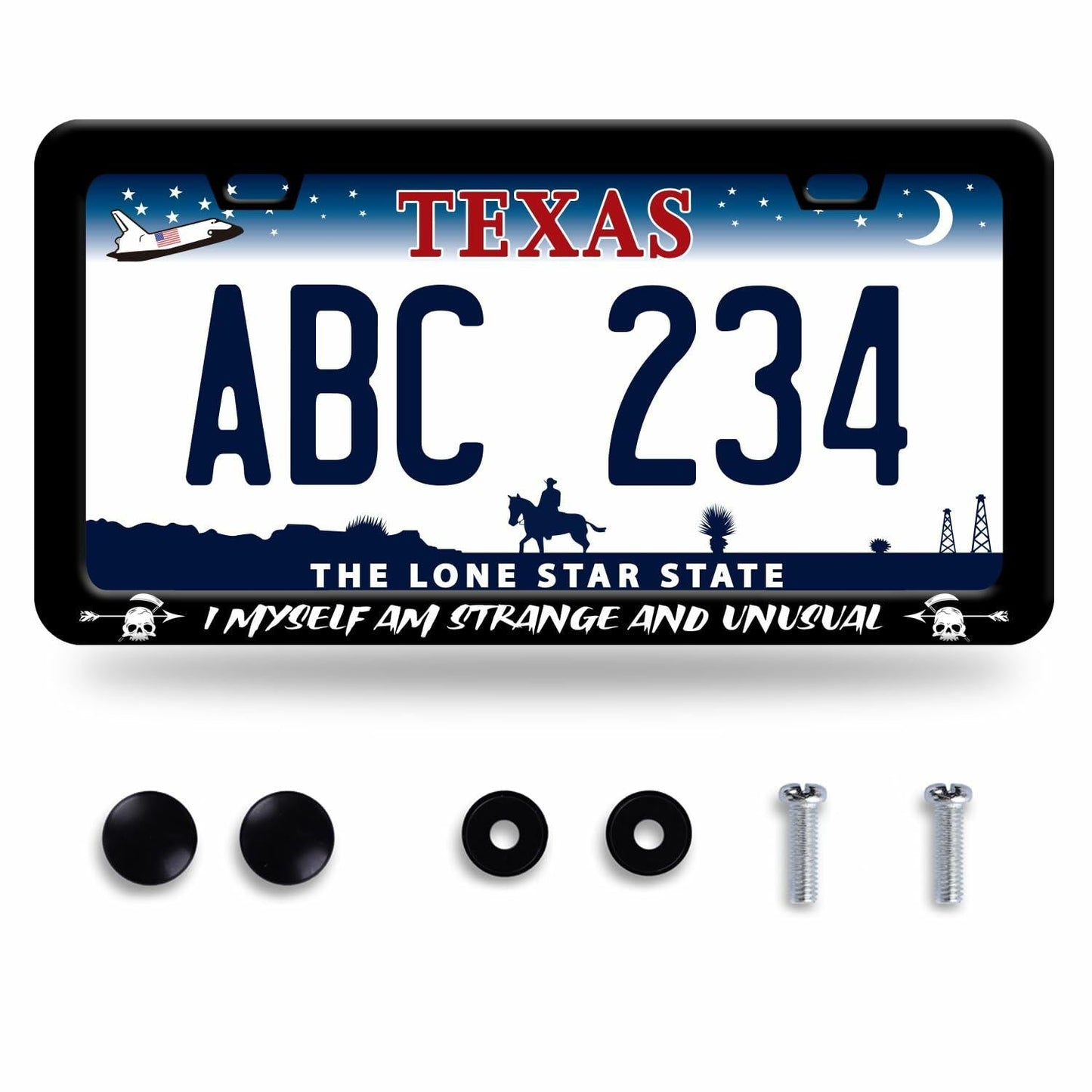 I Myself am Strange and Unusual Stainless Steel License Plate Frame 12.2x6