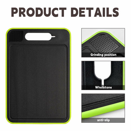 AOWBCGD Cutting Board Double Sided 2 Pcs Large+Small Black Stainless Steel