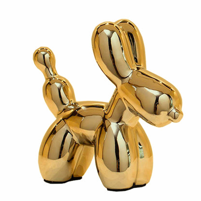 Steviieden Ceramic Balloon Dog Statue Gold Medium Decorative Home Decor