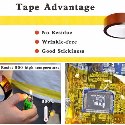 OUSHAACK Heat Resistant Transfer Tape 10mm x 33m 2 Rolls