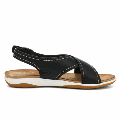 UBFEN Womens Flat Sandals Arch Support Slingback Black Size 9