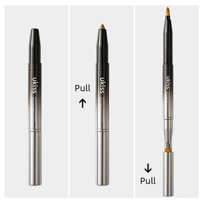 ukiss 4 Pcs Gradient Retractable Lip Brushes Makeup Tool Portable with Cap