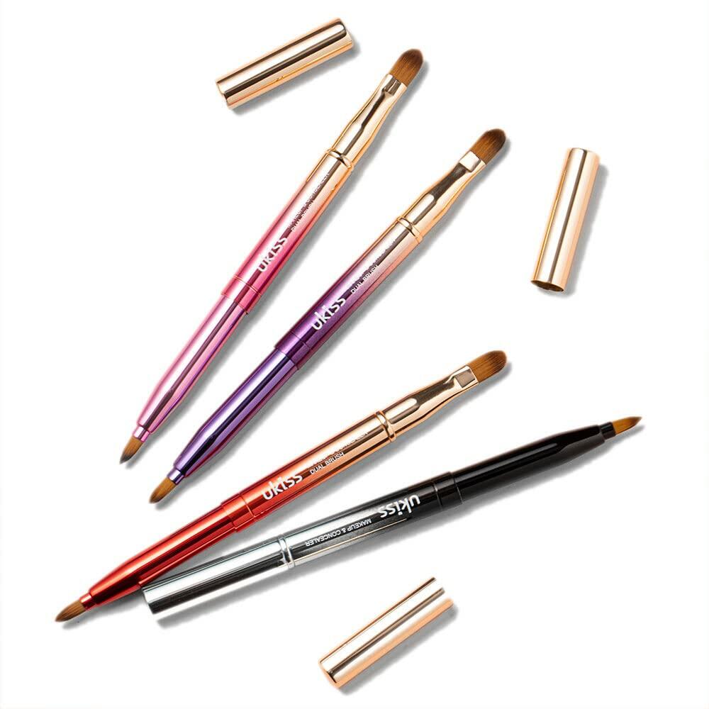 ukiss 4 Pcs Gradient Retractable Lip Brushes Makeup Tool Portable with Cap
