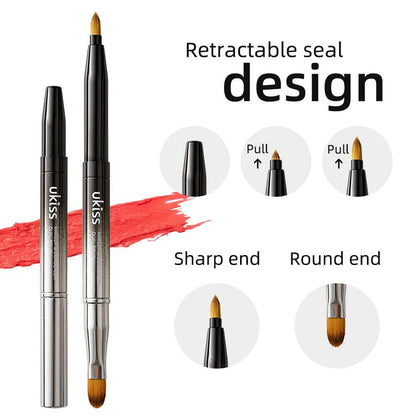 ukiss 4 Pcs Gradient Retractable Lip Brushes Makeup Tool Portable with Cap