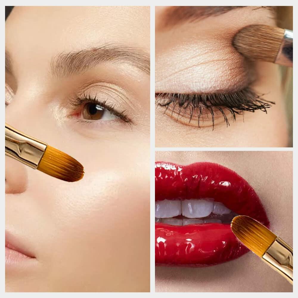 ukiss 4 Pcs Gradient Retractable Lip Brushes Makeup Tool Portable with Cap