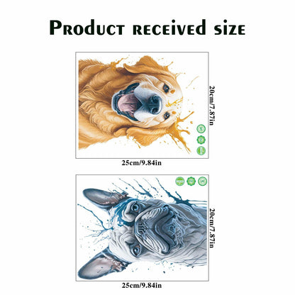 ROLY BEE 2 Sheets Funny Dog Toilet Cover Stickers 9.84x7.87 Multicolor PVC