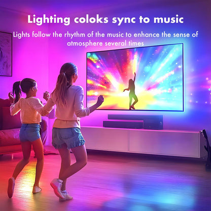 DTQJ RGB LED TV Backlight Strip 13.1ft USB Music Sync Bluetooth Remote
