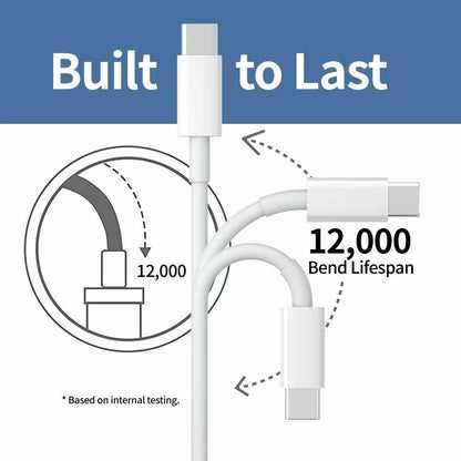 sawdca USB C to USB C Cable 3.3ft 3A 60W Fast Charging White