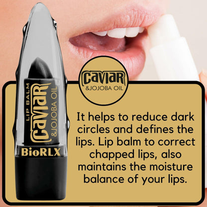 BioRLX Aloe Vera Lip Balm Caviar & Jojoba Oil 0.12oz Pack of 3