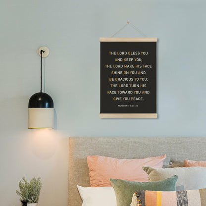HRQKO Christian Numbers 6 24-26 Wall Art Poster Hanger Frame Black 12x16